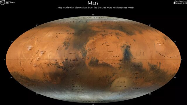 نقشه‌ خیره‌کننده جدیدی از مریخ ساخته شد